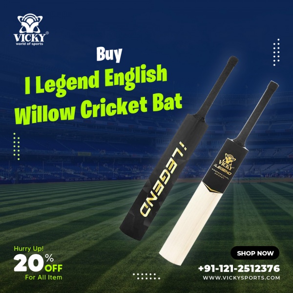  Shop I Legend English Willow Cricket Bat and get Free Vicky Jet Red Leather Ball 4 pcs (Pack of 3 Balls) online