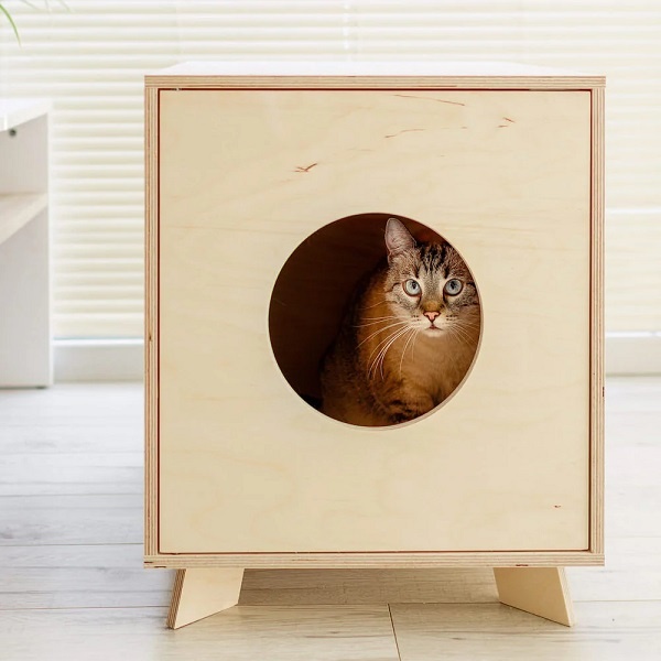 Kattenbak Ombouw Van Hout Meubel | Cat and Wood